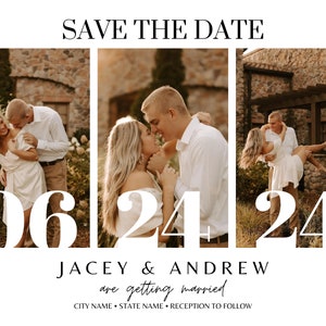 Save the Date Template | Wedding Save the Date | Photo Save the Date Cards | Boho Save the Date Invitations | Minimalist | Editable Template