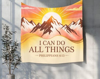 Tapijt Filippenzen 4:13 – Inspirerende muurkunst met bijbelteksten, christelijk interieur