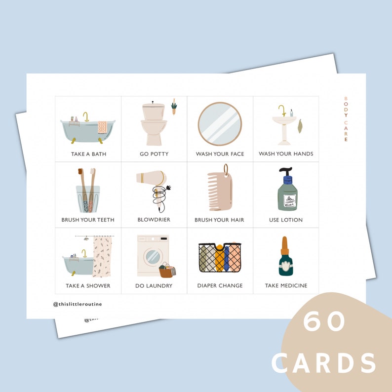 Daily Routine Cards Printable Montessori Cards Visual Etsy Hong Kong