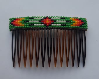 Authentic Handmade Loom Beaded Hair Comb