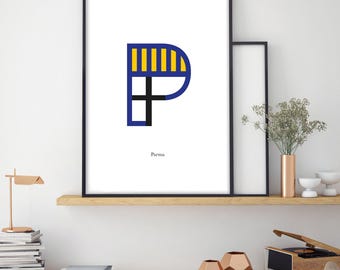 Parma Football Club Crest Print - Letter P Logo (Digital Print A3 Size 29.7x42 cm)