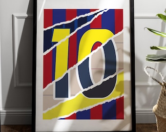 Ronaldinho Barcelona Art Print: Football Shirt Number 10 (Digital Print 50x70cm)
