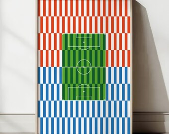 Modern Colour Block Abstract Derby Day Football Print (Digital Print A3 & A4)