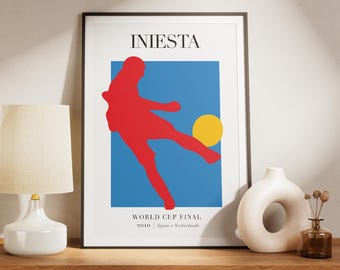 Iniesta Goal Art Print: Spain World Cup, Matisse Style
