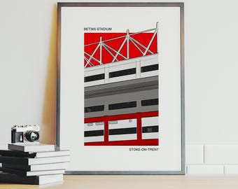 Bet365 Stadium Art Poster: Stoke Football Ground Illustration