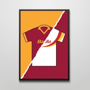 AS Roma mash-up shirt A3 29.7 cm x 42 cm - Poster Print - Gallery Print - Football club - Football Shirt - [Digital Print]