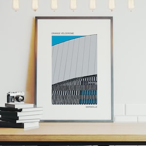 Vélodrome Marseille A5,A4,A3 Portrait Matte Art Poster - Football - Exhibition Poster - Ground - Travel