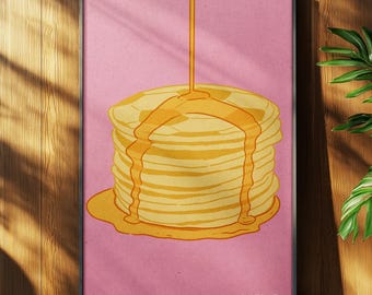 Football Pancakes Print: Hand-Drawn Kitchen Wall Art (Digital Print A2/A3)