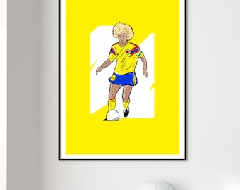 カルロス・バルデラマ コロンビア サッカープリント - Etsy 日本