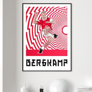 Dennis Bergkamp Arsenal A3 29.7 cm x 42 cm- Poster Print - Gallery Print - Football Club - Illustration - Exhibition Print - [Digital Print]
