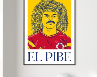 カルロス・バルデラマ コロンビア サッカープリント - Etsy 日本