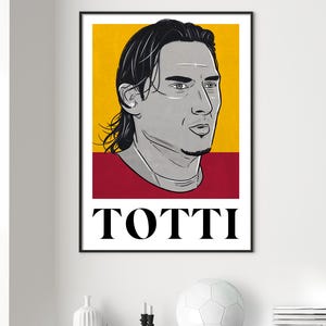 Francesco Totti AS Roma A3 29.7 cm x 42 cm- Poster Print - Gallery Print - Football Club - Illustration - Exhibition Print - [Digital Print]