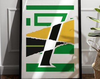 Larsson Celtic No.7 Football Shirt Art Print (Digital Print 50x70cm)