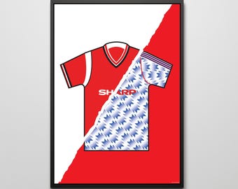 Manchester United Mashup Shirt Print: Football Club Art (Digital Print)