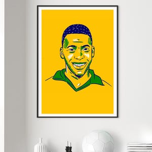 Pelé Brazil Illustration: Football Legend Gallery Print (Digital Print A3 29.7x42cm)