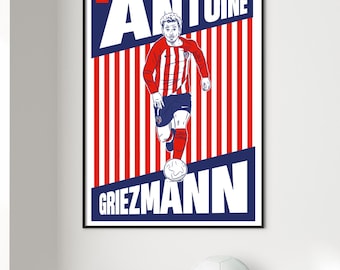 Antoine Griezmann Illustration: Atlético Madrid Football Art (Digital Print A3)