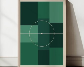 Abstract Patch Work Pitch Football Print (Digital Print A3 & A4)