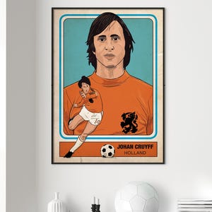 Cruyff Holland A5,A4, A3 Portrait Matte Art Poster - Gallery Print - Football - Illustration - Exhibition Print