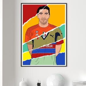 Gianluigi Buffon Mashup A3 29.7 cm x 42 cm- Poster Print - Gallery Print - Football Club - Illustration - Exhibition Print - [Digital Print]