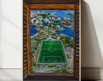 Away Days - Island Oil Painting Style Football Print (Digital Print A3 & A4)