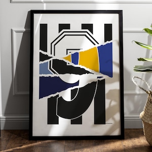 Shearer Newcastle No.9 50x70cm - Poster Print - Gallery Print - Football Shirt - Number Print - Mashup Art - [Digital Print]