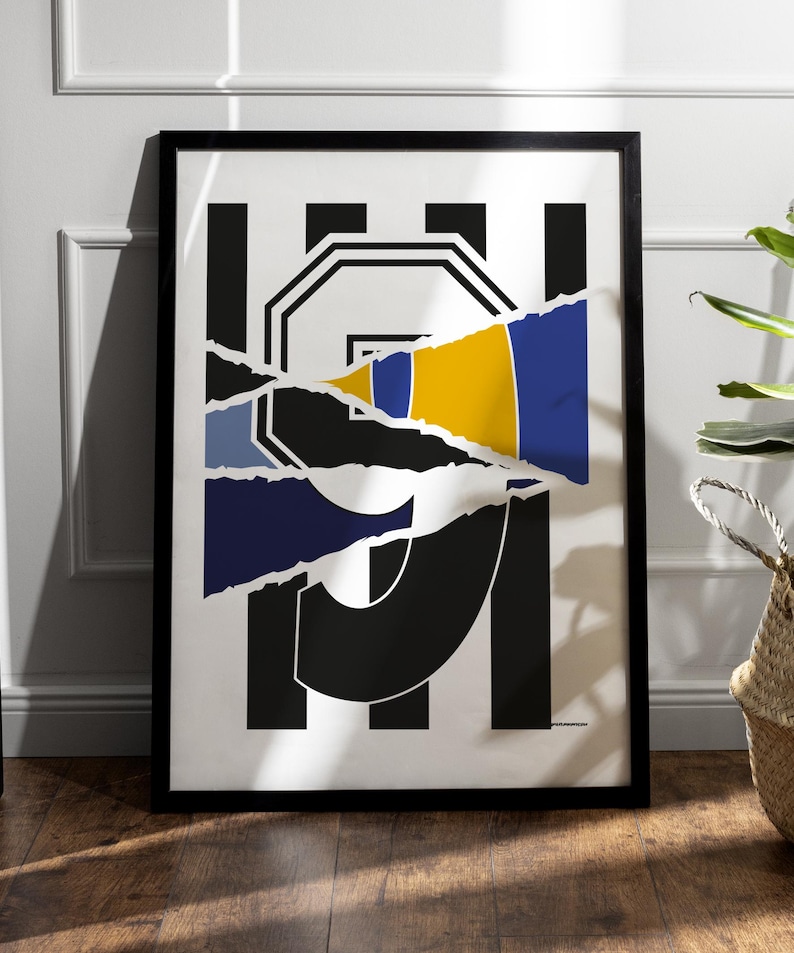 Shearer Newcastle No.9 50x70cm - Poster Print - Gallery Print - Football Shirt - Number Print - Mashup Art - [Digital Print]