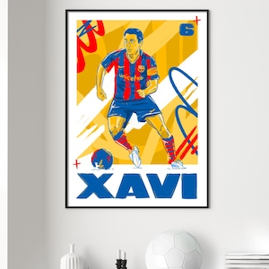 Xavi Barcelona A5,A4,A3 Portrait Matte Art Poster - Gallery Print - Football - Illustration - Exhibition Print