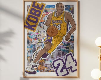 Kobe Bryant Illustration: Basketball Art Gallery Print (Digital Print A3 29.7x42cm)