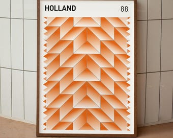 Holland 88 Home Shirt Swatch Art Print (Digital Print)