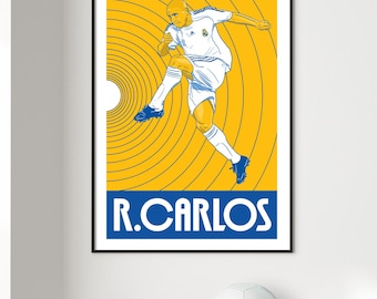 Roberto Carlos Football Portrait: Matte Art Gallery Print