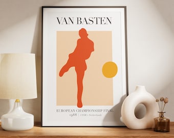 Marco van Basten Goal Print: Abstract Football Art, Matisse Style