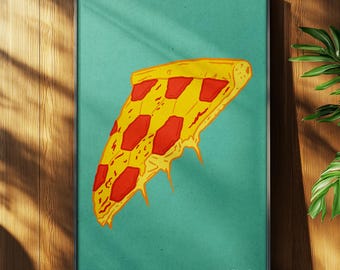 Football Pizza Print: Kitchen Food Poster (A3 & A2 Digital Print)