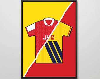 Arsenal Mashup Shirt Poster Print: Football Club Art (Digital Print A3 29.7x42cm)