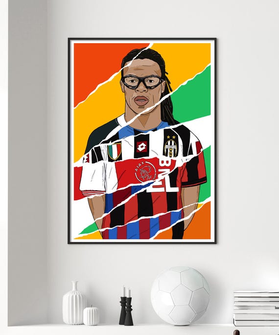 エドガー・ダーヴィッツのサッカーイラストアートプリント（デジタル