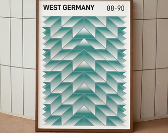 West Germany 88-90 Away Shirt Swatch Art Print (Digital Print)