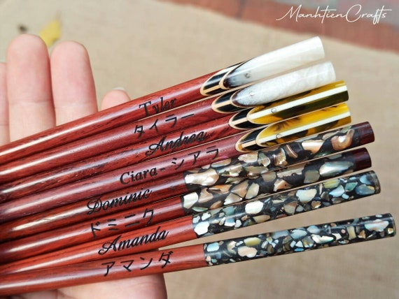 personalized engraved chopsticks set Christmas gifts with chopstick rest,custom wedding chopsticks favor,korea-japanese chopsticks A
