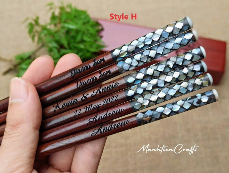 Personalized Engraved Chopsticks Set Christmas Gifts With Etsy