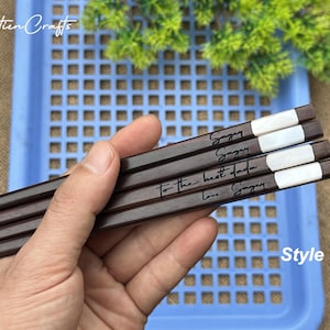 personalized engraved chopsticks set father day gift with chopstick rest,custom wedding chopsticks favor,mother day,korea japanese chopstick image 17