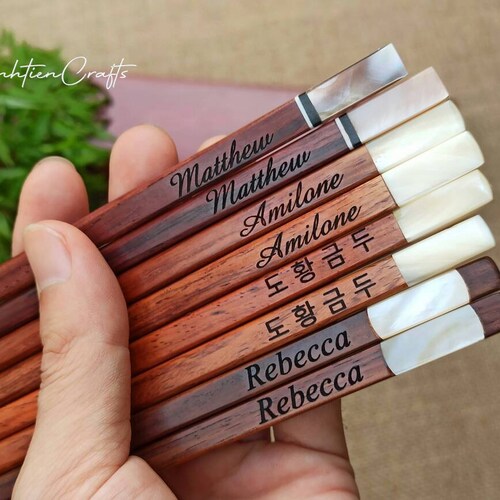 Personalized Engraved Chopsticks Set Christmas Gifts With Etsy