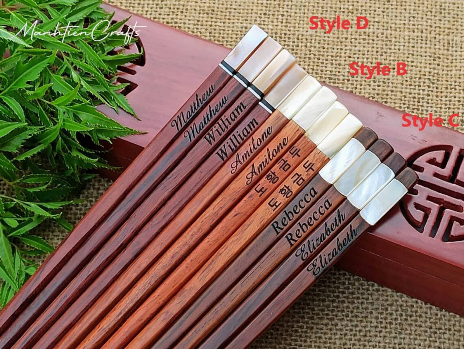 Personalized Engraved Chopsticks Set Christmas Gifts With Etsy