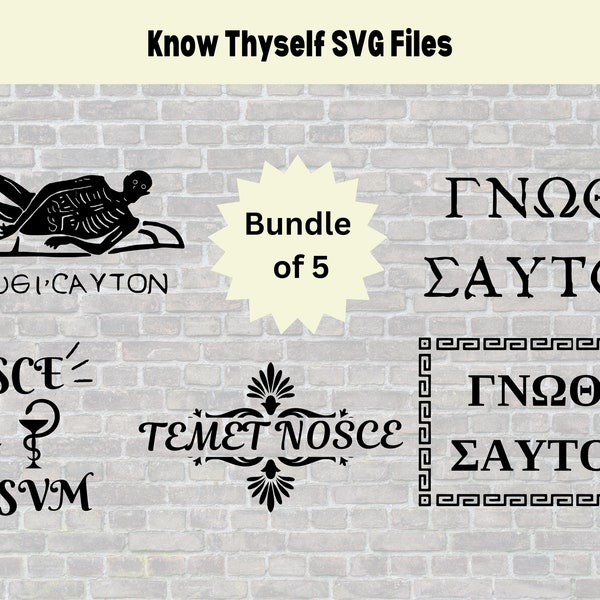 Ken uzelf SVG-bundel | Nosce Te Ipsum SVG | Gnothi Seauton SVG digitale downloads