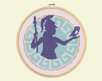 Athena-kruissteekpatroon: silhouet Griekse mythologie (pdf-patroon)