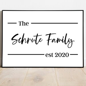 Custom Family Name Print, Personalized Gift, Made to Order Last Name Sign, Digital Wedding Decor, Housewarming Present