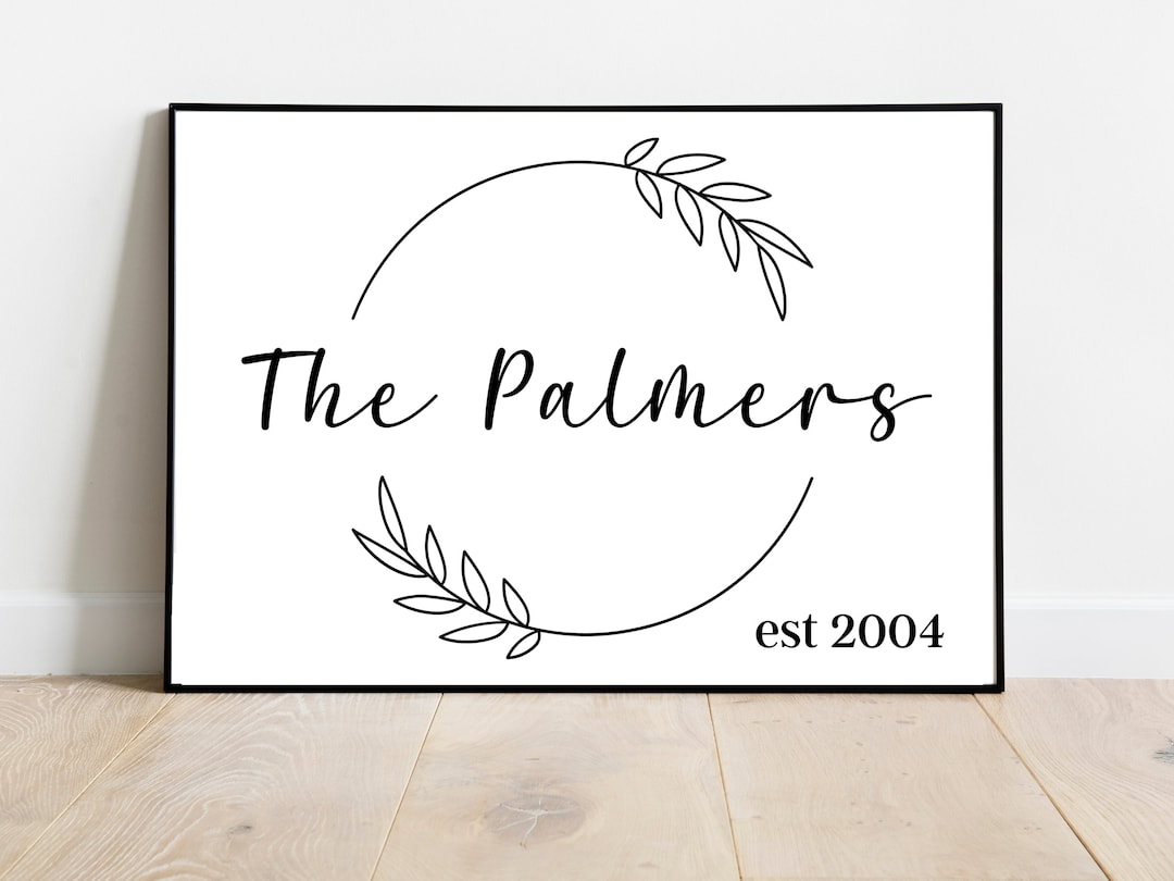 Customized Family Name Printable, Farmhouse Style Wall Decor, DIY ...