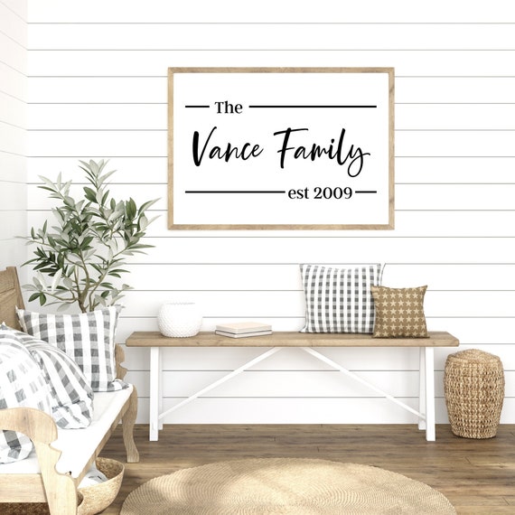 Custom Family Name Print Personalized Gifts Last Name Wall - Etsy