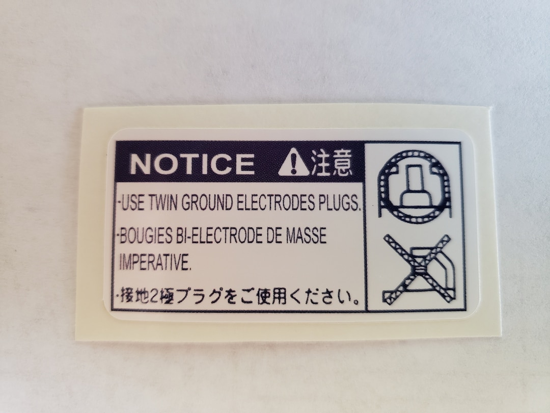 Spark Plug NOTICE Labels Sticker, Label, Decal - Etsy