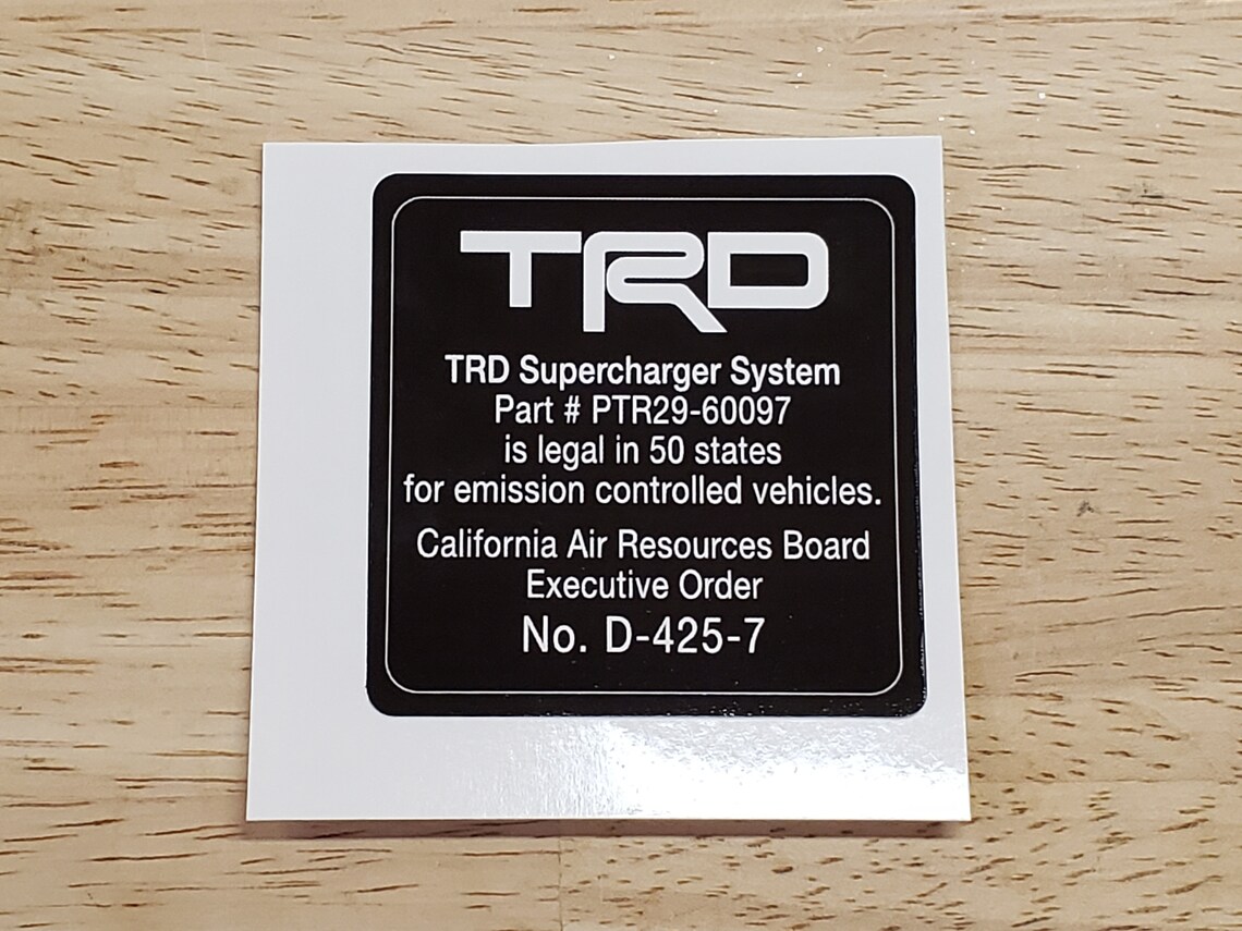 TRD Supercharger Part #'s (D-425-7) Label - Etsy