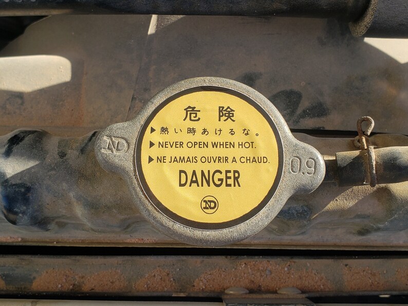 Toyota Radiator Cap Sticker Label Decal 2 Round Etsy