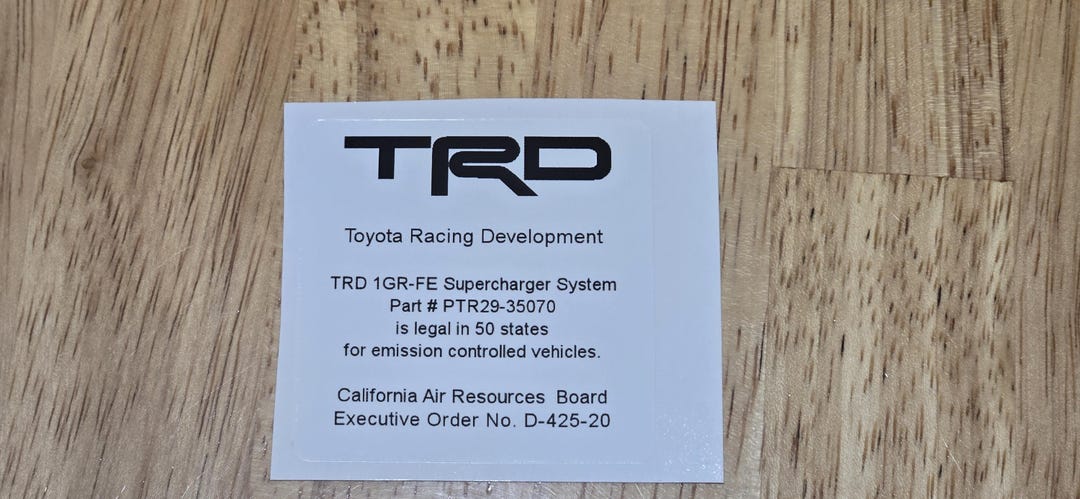 TRD Supercharger Part #'s (D-425-20) Label - Etsy