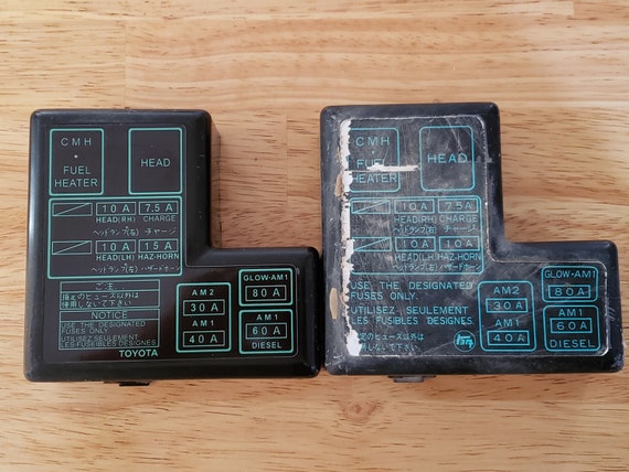 Toyota 1984-89 Engine Bay Fuse Box Label (10AMP Hazard / TEQ